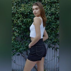 Urban Outfitters | Urban Renewal | Lee Recycled Cuffed Denim Short Black New XS